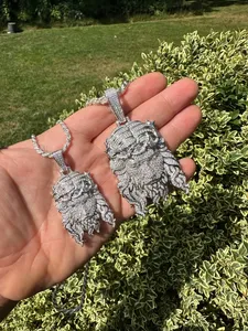 สร้อยคอจี้เพชรโมอีส925แท้ทรงกลมสีเงินสเตอร์ลิงรูปหน้าตัดสดใสแนวฮิปฮอปเย็นเหมาะกับทุกเพศ - Product Image 2