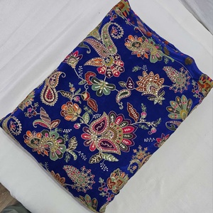 Le tissu de viscose de travail de broderie d'impression de position de crep naturel pur fait au matériel de robe de fantaisie - Product Image 6