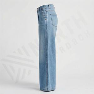 Pantalon en jean ample pour femme, taille haute, coupe ample, style vintage tendance, jambe large, confortable, pantalon et pantalon pour femme - Product Image 3