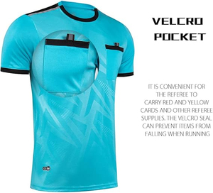 Uniforme de árbitro de fútbol para hombre de alta calidad transpirable de secado rápido superventas manga corta 100% poliéster hecho en Pakistán - Product Image 4