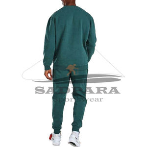 Vente en gros de survêtement pour hommes, ensemble de jogging en coton blanc uni, logo personnalisé, sweat-shirt à manches longues, tenue de jogging confortable - Product Image 5