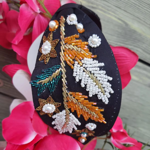 Diadema de Tela Estilo Pascua Personalizada, Diadema de Terciopelo con Lentejuelas Bordadas de San Petersburgo - Product Image 3