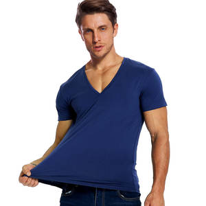 Solid V Neck <b>T</b> <b>Shirt</b> for <b>Men</b> Short Sleeve Fashion Male <b>T</b>-<b>shirt</b> <b>Summer</b> Fashion Casual V-Neck - Product Image 2