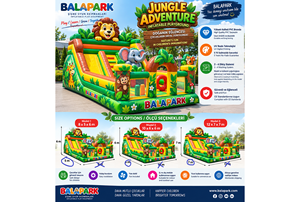 Parque Infantil Inflable con Diseño de Animales de la Selva, Casa de Brinco de PVC con Tobogán, Fácil de Instalar, Equipo Comercial para Interiores y Exteriores - Product Image 5