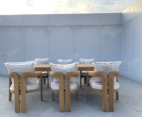 Table et chaises de patio en teck de haute qualité, table longue, ensembles de salle à manger en teck haut de gamme pour le jardin et les loisirs en plein air