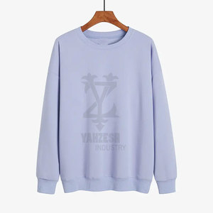 Sudadera de cuello redondo de felpa francesa personalizada de lujo para hombre, ropa de invierno negra de gran tamaño, logotipo, transpirable, secado rápido, poliéster/algodón - Product Image 3