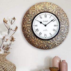 Calvin Handicraft Viking Reloj de pared de madera Reloj de madera y latón para dormitorio Sala de estar Decoración para el hogar y la Oficina - Product Image 3