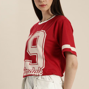 Meilleur coton écologique grande taille femmes haut court T-Shirt Streetwear motif à carreaux anti-UV pour l'été prix de gros - Product Image 3