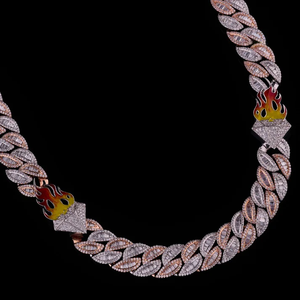 Chaîne cubaine Iced Out plaquée rhodium avec diamants Moissanite VVS en argent sterling 925, collier Hip Hop pour usage quotidien - Product Image 1