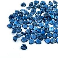 Topaze bleue de Londres naturelle de 5 mm en forme de cœur, pierre précieuse facettée pour la fabrication de bijoux, pierres de topaze bleue authentiques en vrac