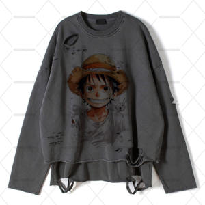 Sudadera de Cuello Redondo Extra Grande para Hombre, Mezcla de Algodón y Poliéster, Talla Grande, Invierno, Lisa, Teñida, Impresión Digital, Felpa, Estilo Urbano - Product Image 6