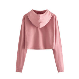 Warm Feel Cozy Crop Top Drop Shoulder Hoodies para mujer Winter Street Crop Top Sudaderas con capucha transpirables para mujer Diseño antiarrugas - Product Image 4