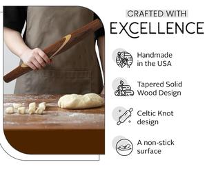 Rouleau à pâtisserie de style français en noyer noir | Conception conique en bois massif | Qualité supérieure pour une cuisson et un roulement de la pâte sans effort - Product Image 5