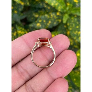 Bague en acier inoxydable plaqué or 14 carats avec citrine miel, style vintage tendance, sertissage incrusté, qualité supérieure, pour fiançailles, taille unique - Product Image 5