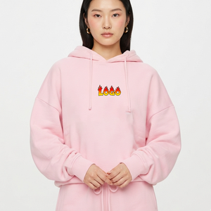 Sudadera con Capucha Extra Grande, Ligera, Color Rosa Claro, para Mujer y Hombre, Otoño-Invierno, con Logotipo OEM Personalizado y Estampado de Letras - Product Image 6