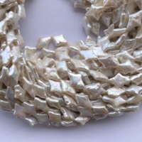 Perles de culture d'eau douce naturelles jaunes et blanches de 12 mm, 14 mm, 16 mm, forme couine irrégulière, taille lisse, qualité AAA, certifiées IGI