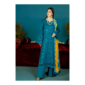 Traje de lujo de las señoras-Anarkali trajes mayoristas vestidos de fiesta de las mujeres paquistaníes producto para la venta - Product Image 4
