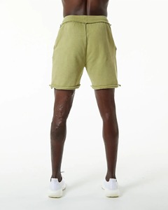 <b>Washed</b> Cotton Men's Acid <b>Washed</b> Solid Windproof High Waist Drawstring Closure Eco-Friendly Streetwear Shorts OEM Service Custom - Product Image 2