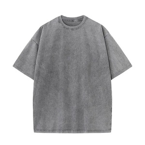 Haute qualité 100% coton hommes Vintage Stone Wash Style T-Shirts nouvelle mode lavage à l'acide T-Shirts personnalisés en gros - Product Image 1