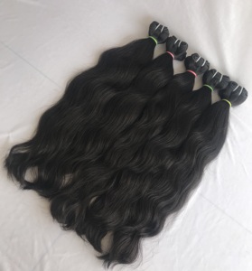 Exportation en gros 100% cheveux bruts de temple indien 20 ''extension de faisceaux ondulés naturels donneur unique pas d'emmêlement pas de perte toutes les longueurs - Product Image 3