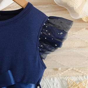 Robe de soirée mi-longue pour filles, sans manches, décontractée, respirante, à imprimé moderne, logo personnalisé, fabrication directe en usine, 2025 - Product Image 3