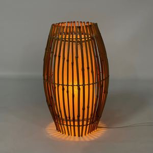 Lampe de table en bambou minimaliste rétro tissage à la main classique prix le moins cher lampes de bureau trépied OEM marque privée accepter - Product Image 5