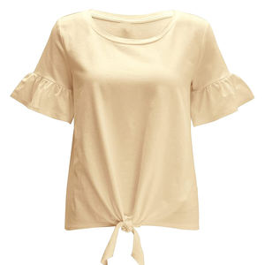 Camisetas de mujer hechas a medida, ropa informal ligera con el último diseño nuevo para el verano MOQ bajo - Product Image 5