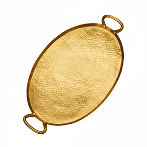 Plateau rectangulaire en or de qualité exclusive, plateau de service pour la nourriture, décoration de la maison, plateau de service avec bord festonné, prix raisonnable - Product Image 6