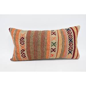 12x24 pouces multicolore bohème Kilim laine tapis Vintage motif décoratif oreiller tissé Technique - Product Image 1