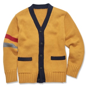 Custom Knitted <b>Cardigans</b> for Sororities Fraternity Thick Fleece Stripe Style Embroidered Logo Casual Button for <b>Spring</b> - Product Image 1