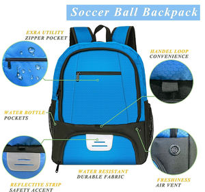 กระเป๋าเป้สะพายหลังฟุตบอลกันน้ำพร้อมสายรัดปรับได้และกระเป๋าตาข่ายสำหรับกีฬากลางแจ้ง - Product Image 2