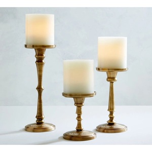 Bougeoirs décoratifs en laiton fantaisie pour mariages et Noël, vaisselle, pilier pour la décoration de la maison et du salon - Product Image 1
