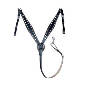 Cuir véritable Haute qualité Cheval Western Headstall & Collier de poitrine clouté à la main Rhinestone Tack Set Horse Accessories - Product Image 2