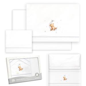 Juego de Ropa de Cama para Cuna Modelo Oso Luna de 3 Piezas, 100% Algodón Tejido con Diseño de Personajes - Product Image 1