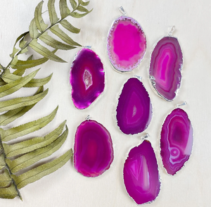 Precio de fábrica Colgante de rebanada de ágata púrpura natural | Colgante de ágata | Para curación y meditación de la India - Product Image 2