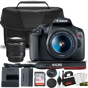 Starter Digital DSLR Camera Bundle with 18-55mm Lens and 64GB <b>Memory</b> <b>Card</b> - Product Image 1