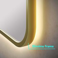 Miroir de salle de bain mural à LED avec éclairage, miroir de douche avec revêtement anti-buée, miroir en verre incassable