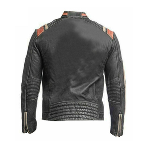Chaqueta de Motociclista de Cuero Vacuno de Alta Calidad / Chaqueta de Carreras de Cuero Negra para Hombre y Mujer en Todas las Tallas / Chaqueta Cafe Racer para Hombre - Product Image 5