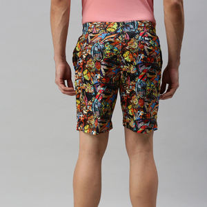 Shorts décontractés pour hommes, colorblock, bleu marine, panneau blanc, style jogger, streetwear moderne, shorts d'été - Product Image 3