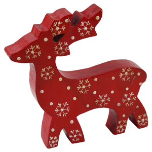 Design de renne en bois avec base en bois en forme de rectangle avec design de finition peint Design d'ornement de renne - Product Image 6