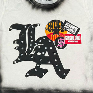 Camiseta Personalizada con Pedrería, Estilo Urbano, Efecto Desgastado, Cuello Redondo, 100% Algodón Grueso, Impresión DTG, para Hombre - Product Image 5