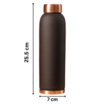 Bouteille d'eau en cuivre brun de haute qualité, finition mate, 1 L, écologique, compatible eau bouillante