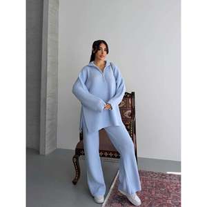Zippered <b>Knit</b> <b>Set</b> 1556 - Blue - Product Image 1