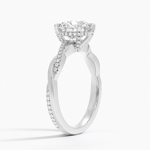 Anillo de compromiso de plata 925 elegante Halo oculto LabGrown diamante acento diseño elegante propuesta de boda anillo de promesa regalo para ella - Product Image 3