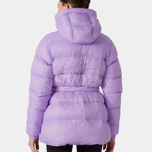 Parka con Cinturón para Mujer, Abrigo con Capucha Cálido para Invierno, Ropa Exterior Informal Resistente al Viento, Hecho en Pakistán - Product Image 2