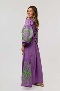 2025 exclusivo vestido de fiesta de noche bordado de elegancia ucraniana para mujer cuello alto mangas de globo completo Vacaciones de cintura alta - Product Image 4