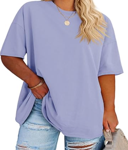 Mejor venta Precio de fábrica Europa América Tallas grandes Camisetas de mujer Logotipo personalizado Algodón Camisetas de mujer de gran tamaño para el verano - Product Image 2