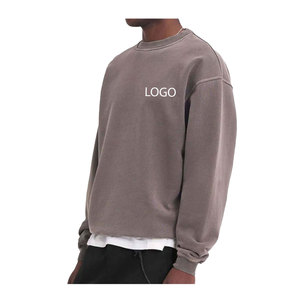 Sudadera de algodón al por mayor Basicscotton Blended Unisex cuello redondo liso manga larga hombres invierno moda gimnasio Streetwear - Product Image 3