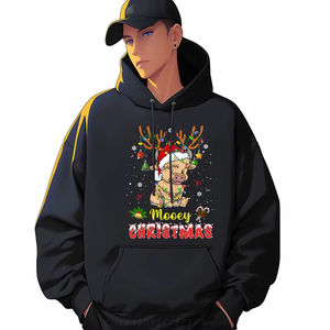 Sudaderas con capucha navideñas para hombre Ropa de invierno informal 100% algodón Teñido liso Venta caliente con logotipo personalizado para otoño - Product Image 2