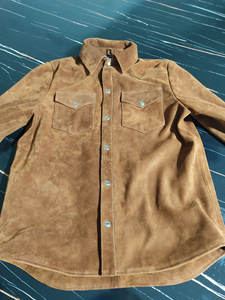 Camisas de Cuero Genuino de Invierno de Primera Calidad al por Mayor, Camisas de Cuero de Gamuza Transpirables para Mujer, Ropa de Calle, Camisas de Manga Larga - Product Image 6